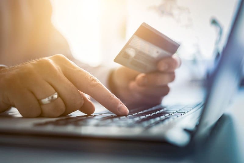 person making an online payment